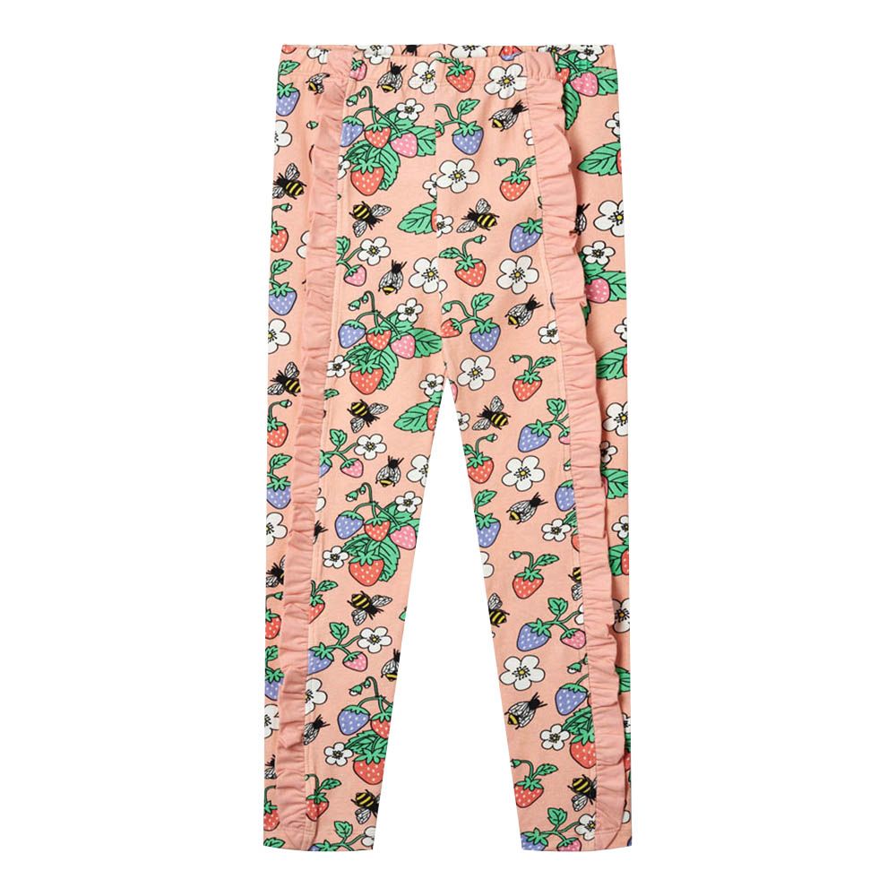 Smafolk - Strawberries Print Leggings - Pink