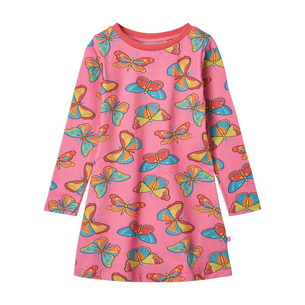 Smafolk - Butterfly Print Long Sleeve Dress - Pink