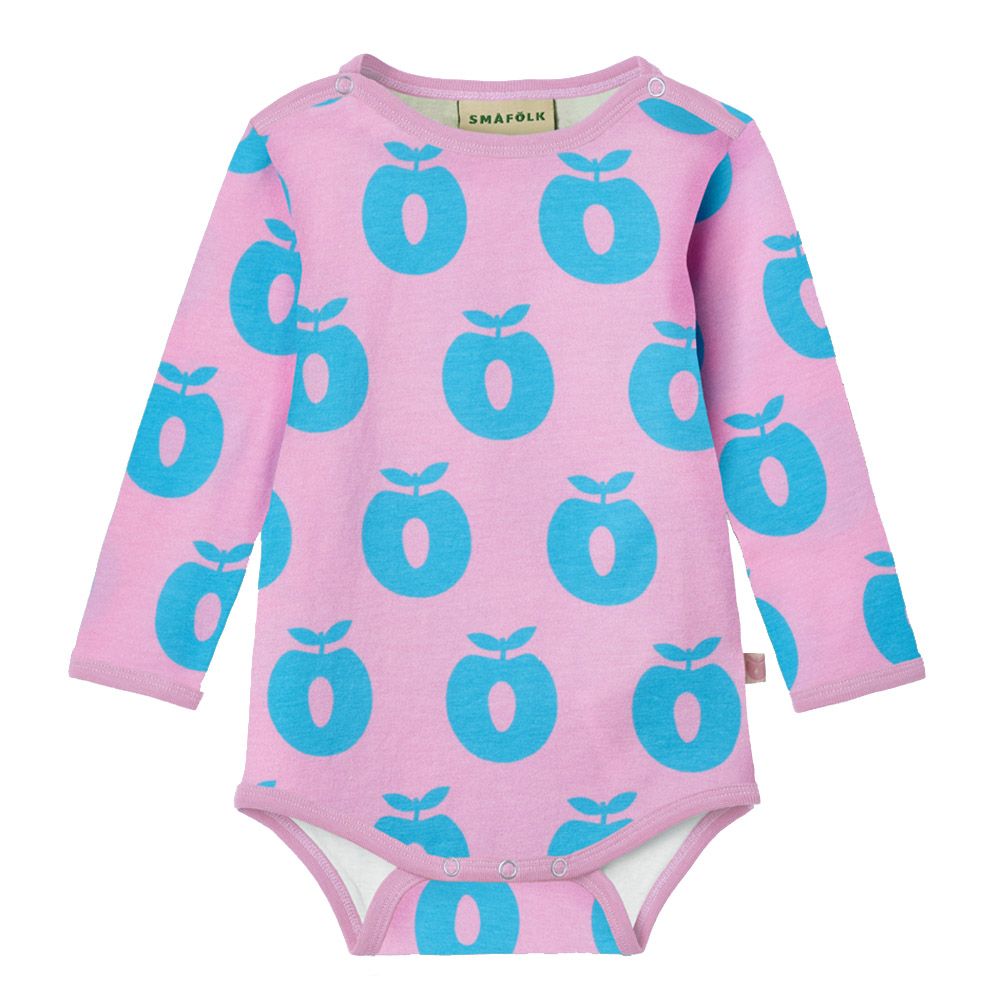 Smafolk - Apples Print Long Sleeve Bodysuit - Pink