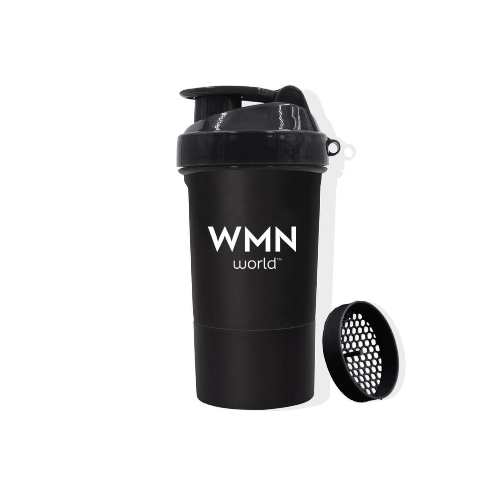 WMN World - Protein Shaker Bottle - Black - 400 ml