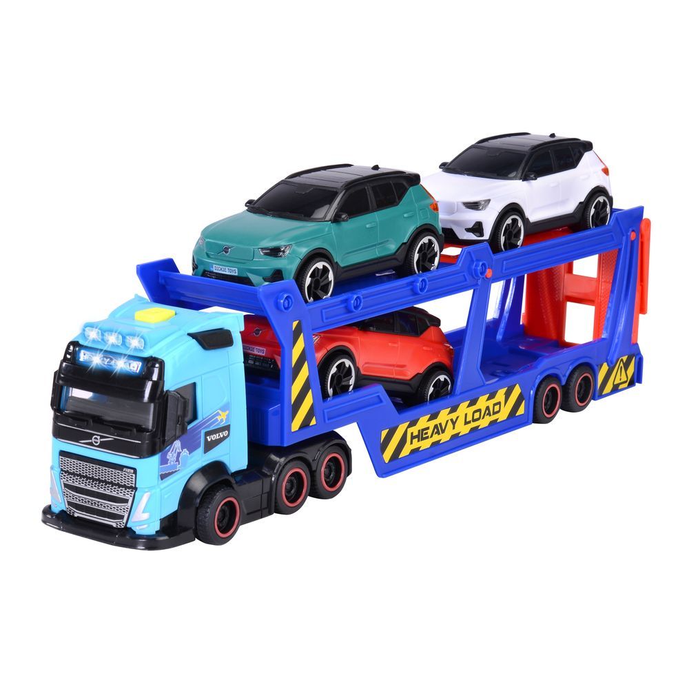 Dickie - Volvo Car Transporter Vehicle Playset - 4 Pcs