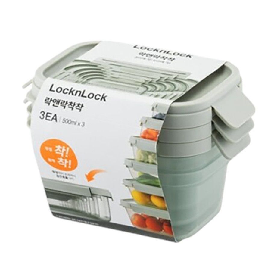 LOCK&LOCK - Nestopia Airtight Microwave & Freezer Safe Containers 500ml - 3Pcs