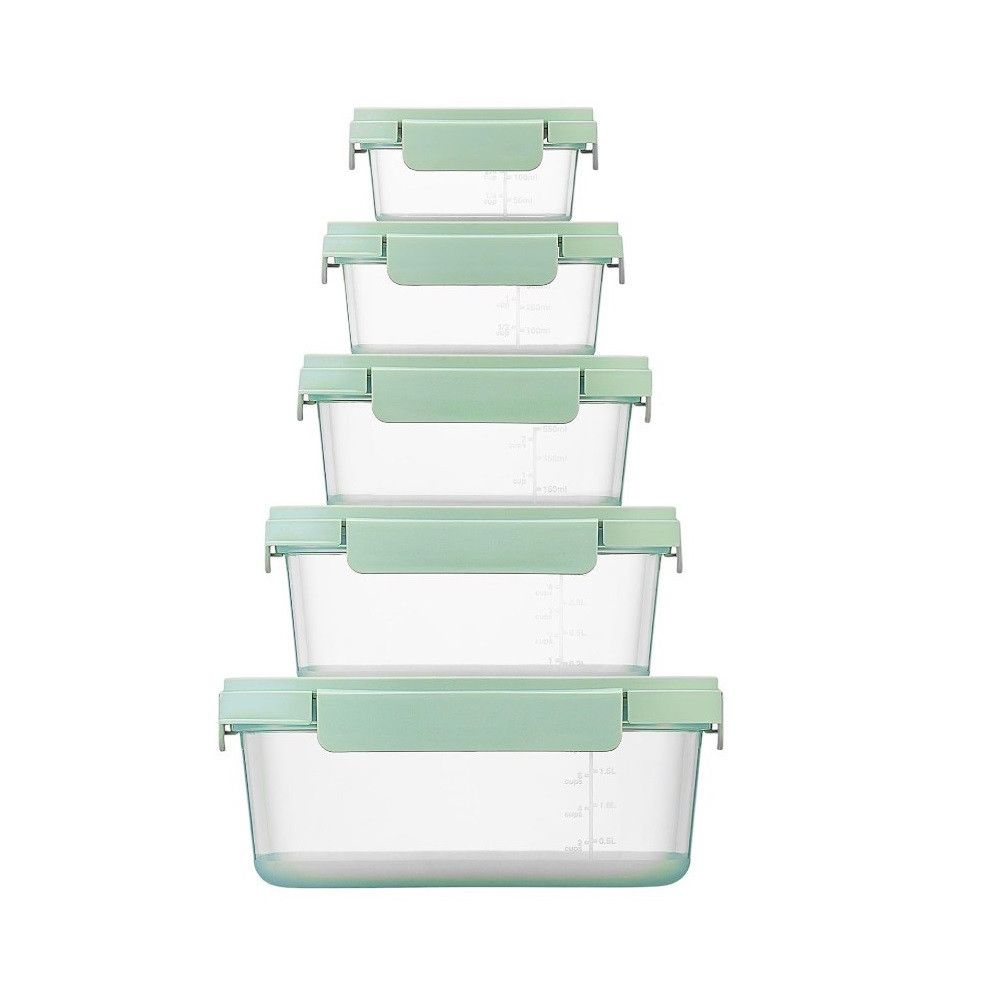 LOCK&LOCK - Nestopia Microwave & Freezer Safe Containers (230ml, 500ml, 920ml, 1.6L, 2.7L) 5pc Set