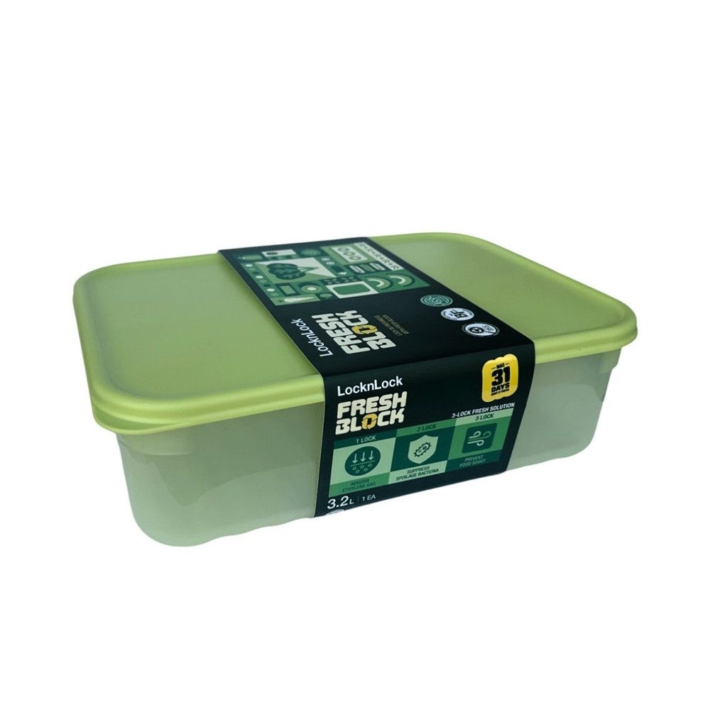 LOCK&LOCK - Fresh Block 31-Day Freshness Solution Rectangle Container 3.2L