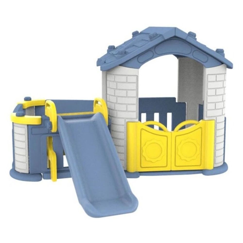 Myts - 3-In-1 Cottage Playhouse With Slide - Blue