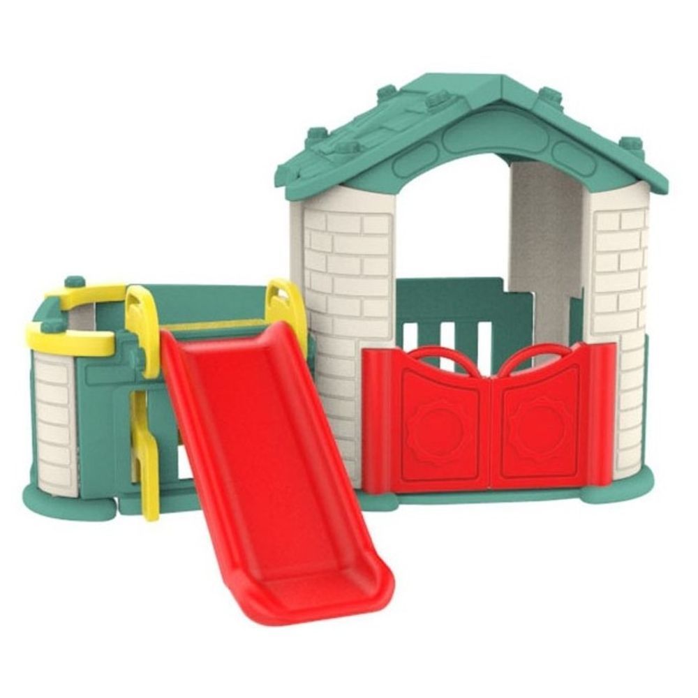 Myts - 3-In-1 Cottage Playhouse With Slide - Green