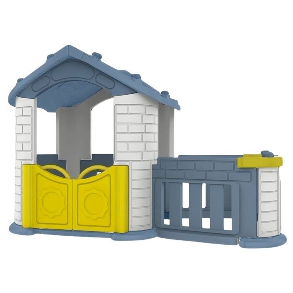 Myts - Kids Plastic Playhouse With Fence - Blue