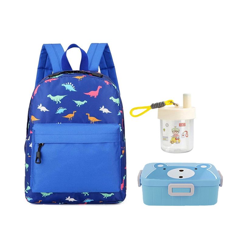 Star Babies - School Backpack W/ Eco Friendly - BPA Free Lunch Box, Water Bottle 550ml - Blue