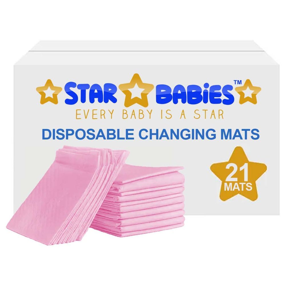 Star Babies - Disposable Changing Mat - Pink - Large - 21pcs