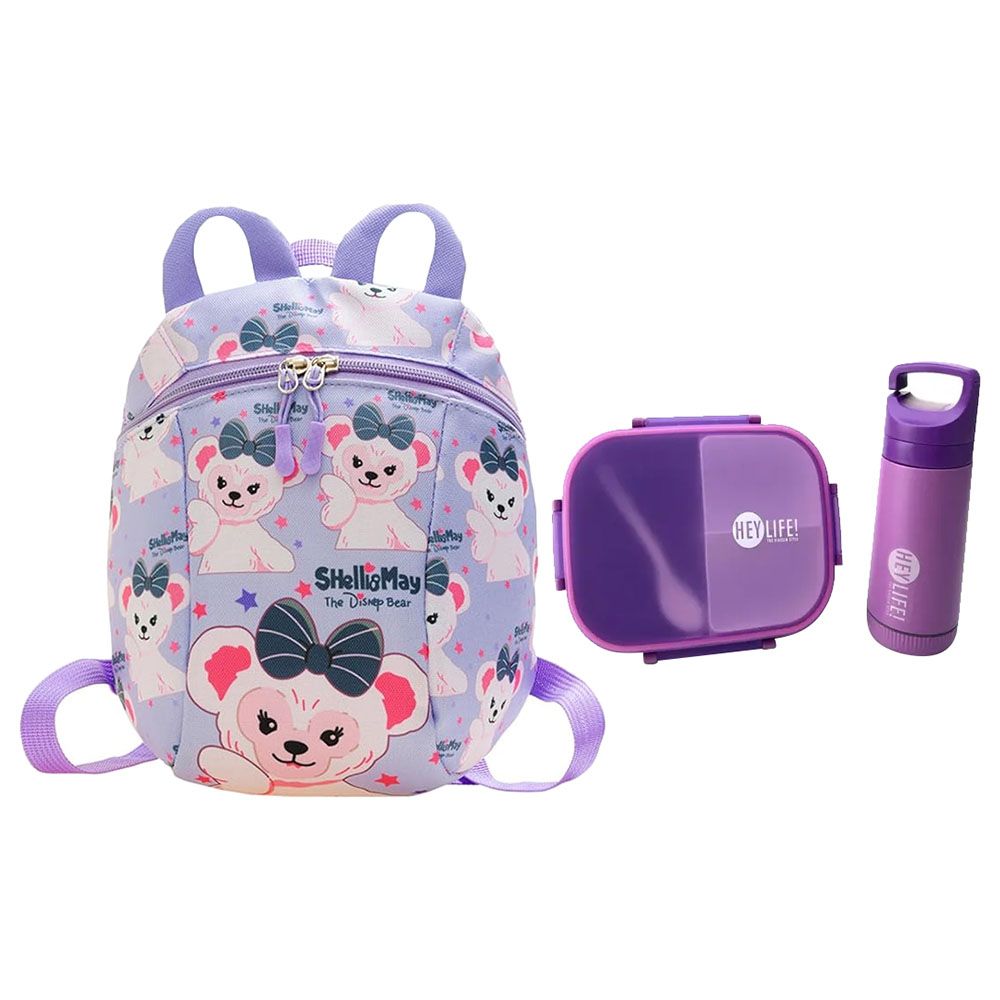 Star Babies - School Bag 12.05-inch and Lunch Box With Water Bottle - Lavender