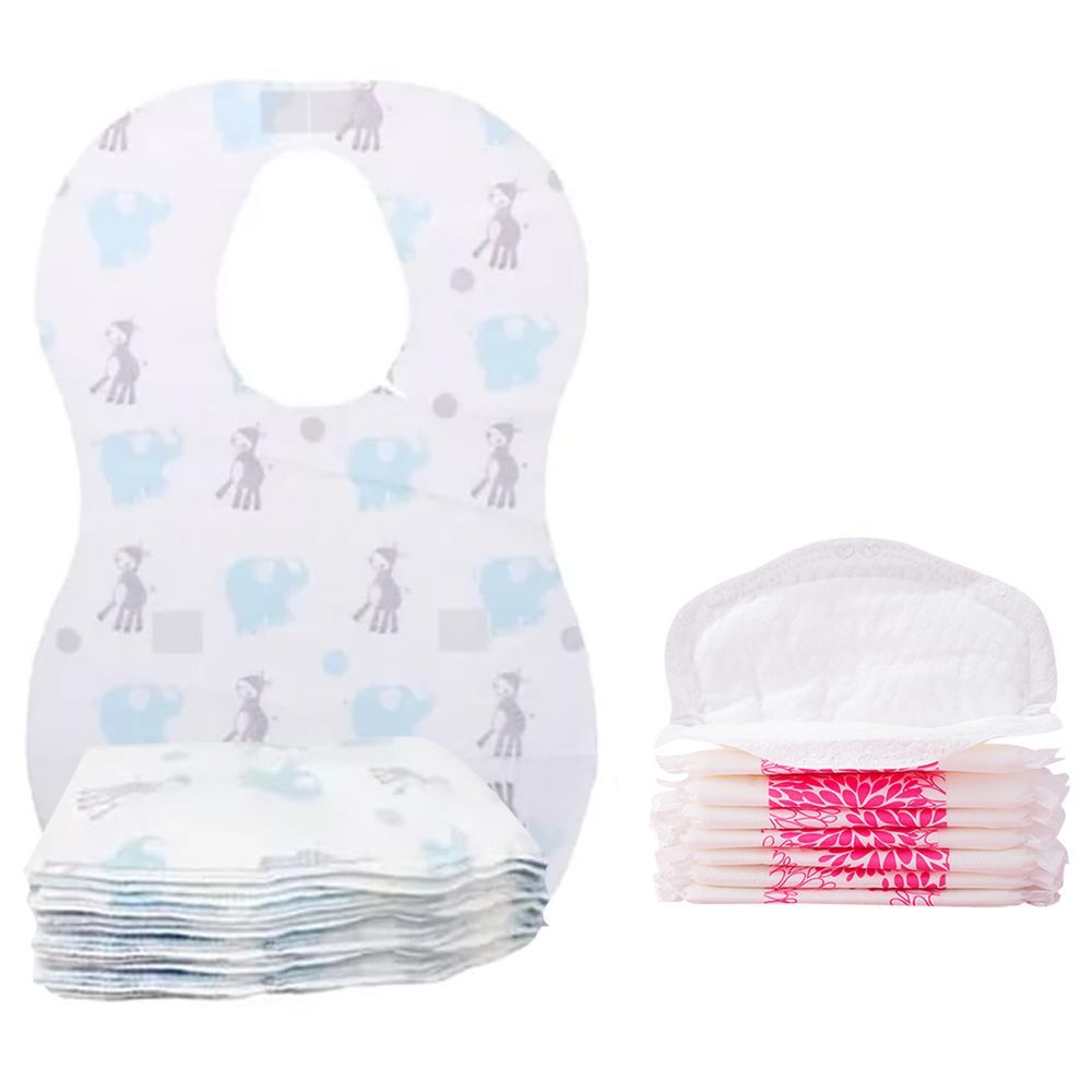 Star Babies - Disposable Bibs 50pcs and Disposable Breast Pad 50pcs - Elephant