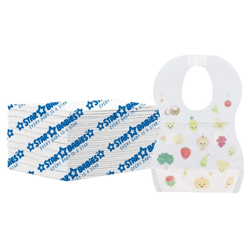 Star Babies - Disposable Changing Mat White 12pcs & Bibs 12pcs