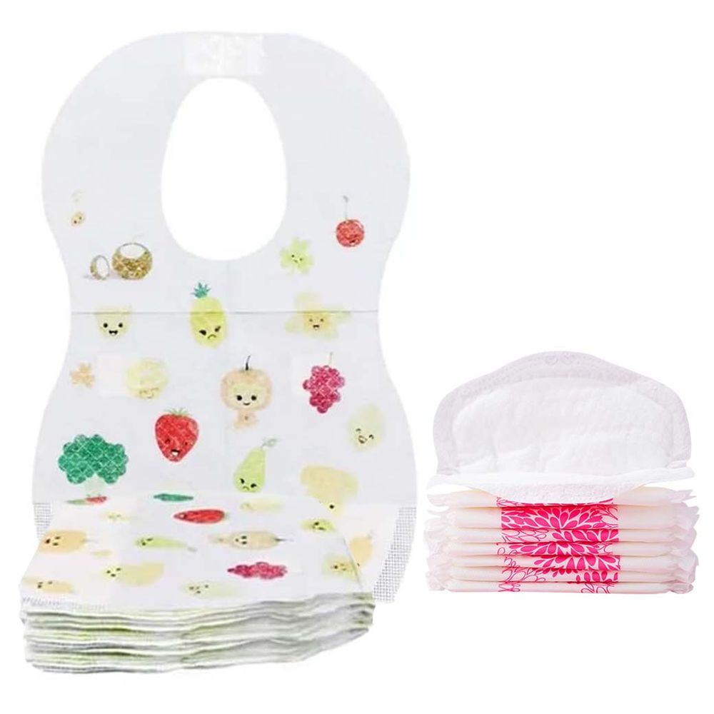 Star Babies - Disposable Bibs 50pcs and Disposable Breast Pad 50pcs - Fruits