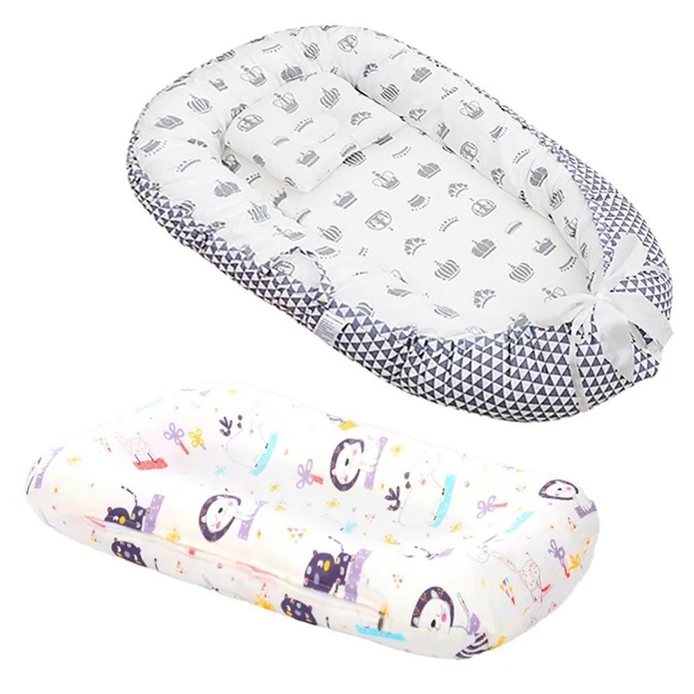 Star Babies - Baby Bed Sleeping Pod & Zebra Printed Changing Pad - Grey