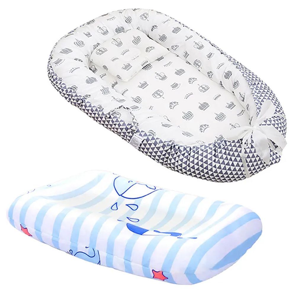 Star Babies - Baby Bed Sleeping Pod & Printed Changing Pad - Grey