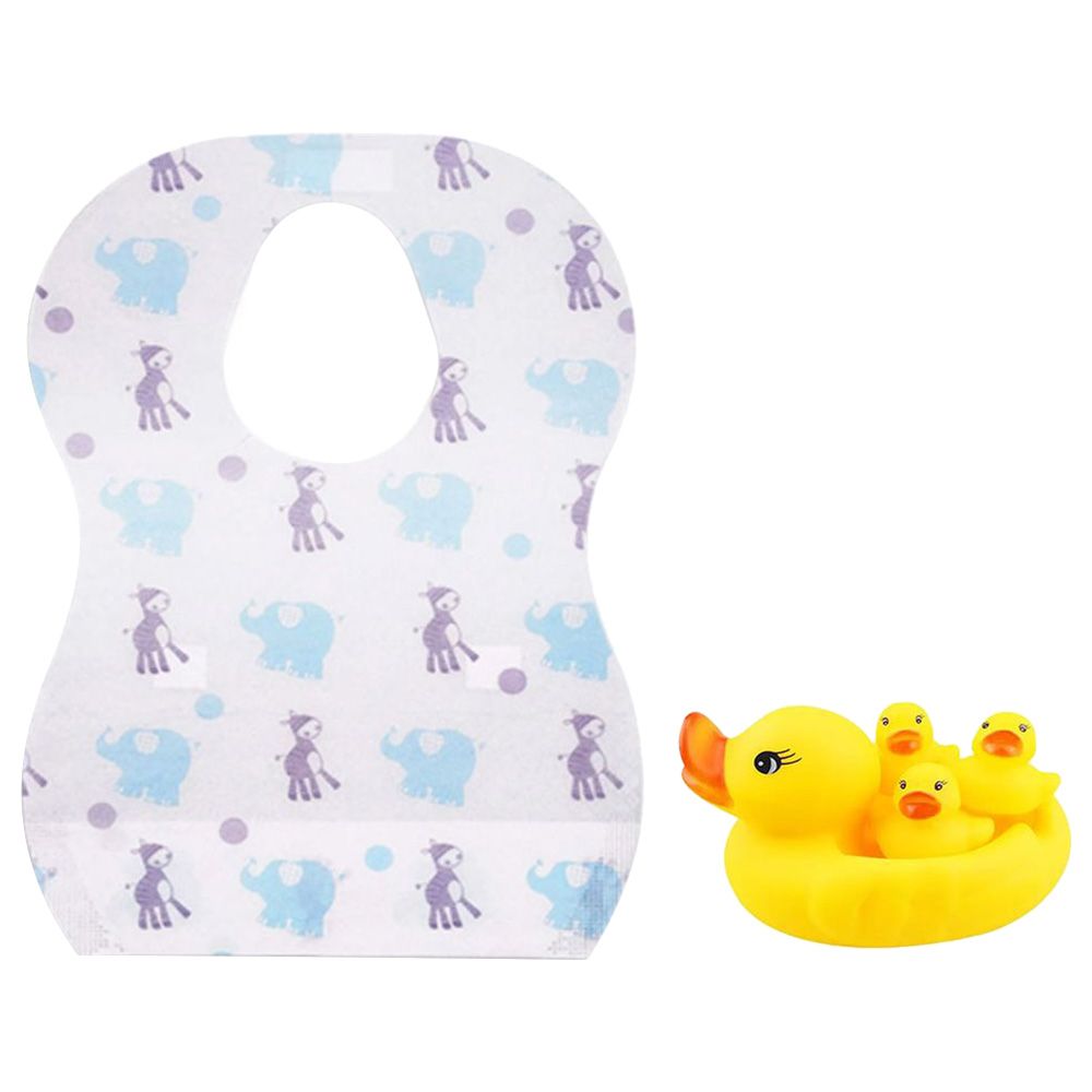 Star Babies - Disposable Bibs Elephant Print 20pcs w/ Rubber Duck 