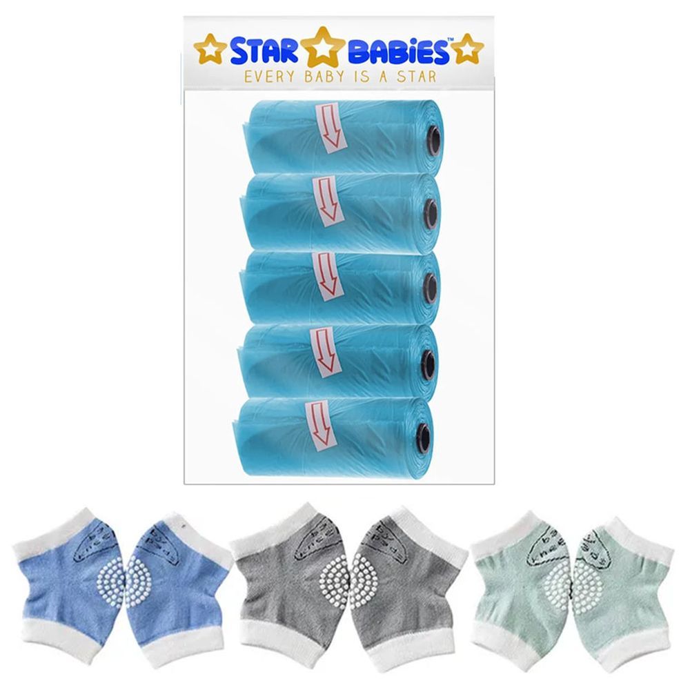 Star Babies - Scented Bag - 5pcs w/ Baby Boy's Kneepad - Blue