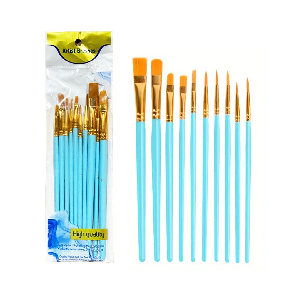 Star Babies - Artist Paint Brush Set - Blue - 10 Pcs