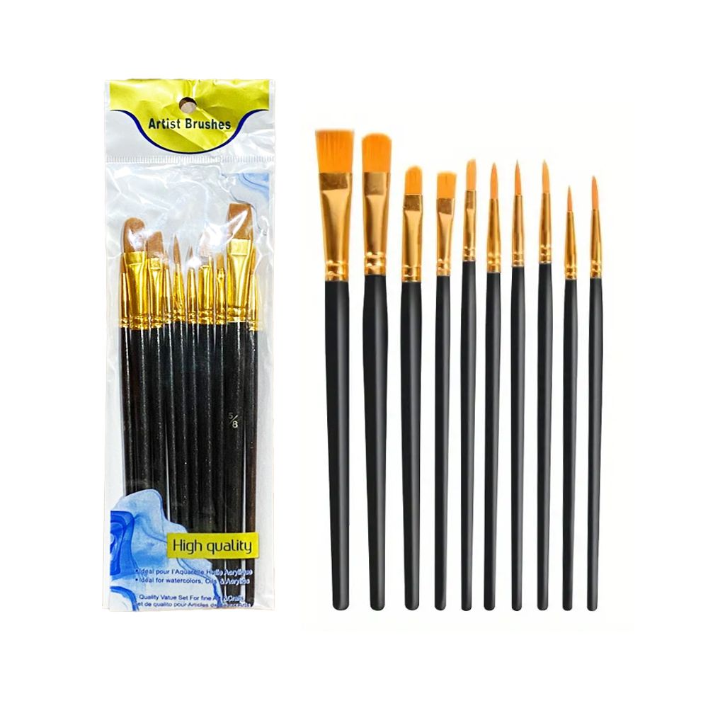 Star Babies - Artist Paint Brush Set - Dark Blue - 10 Pcs