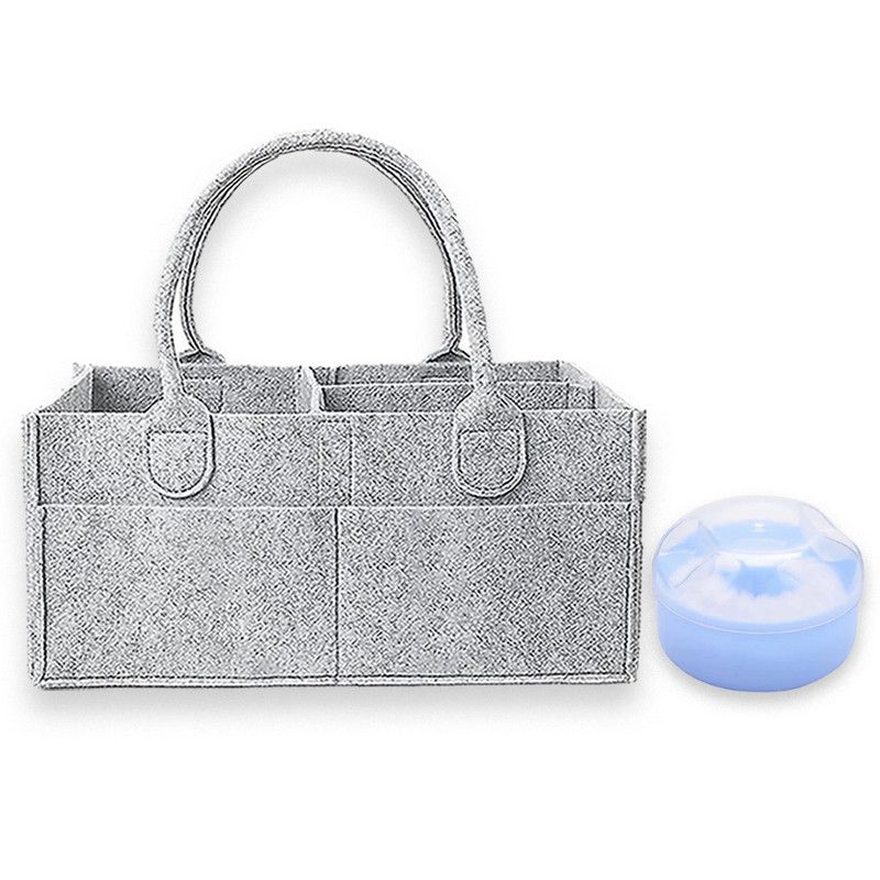 Star Babies - Baby Diaper Caddy Portable Organizer With  Baby Powder Puff - Blue