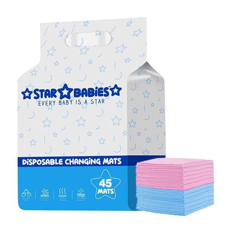 Star Babies - Disposable Changing Mats - 60 X 60 cm - Multicolor - 45 Pcs