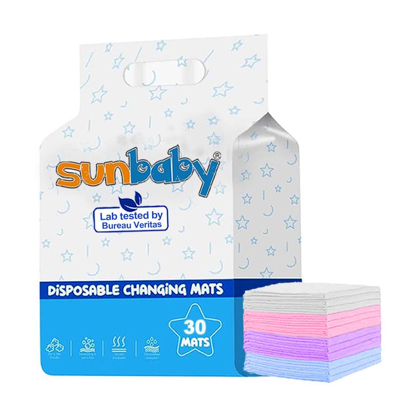 SunBaby - Disposable Changing Mats - 45x60 cm - 30 Pcs - Color May Vary