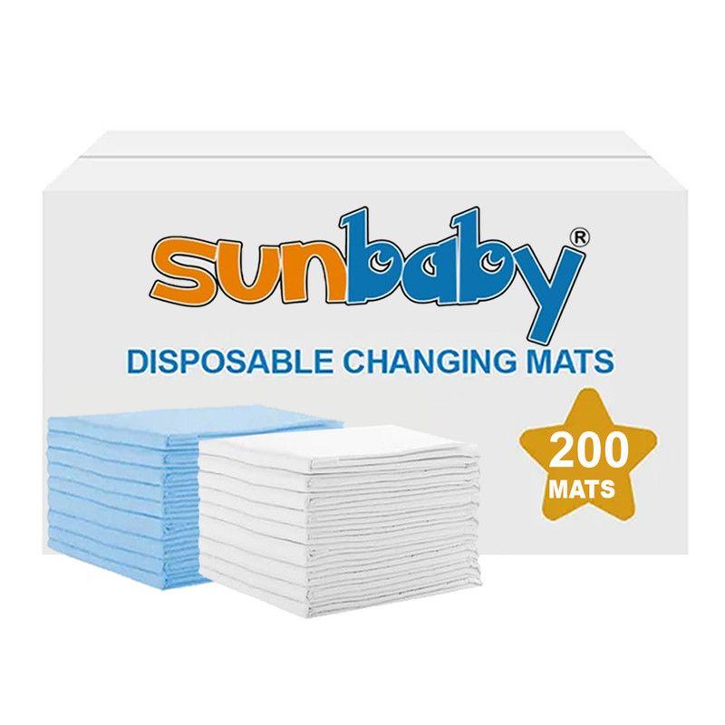 SunBaby - Disposable Changing Mats - Blue/White - 45x60 cm - 200 Pcs