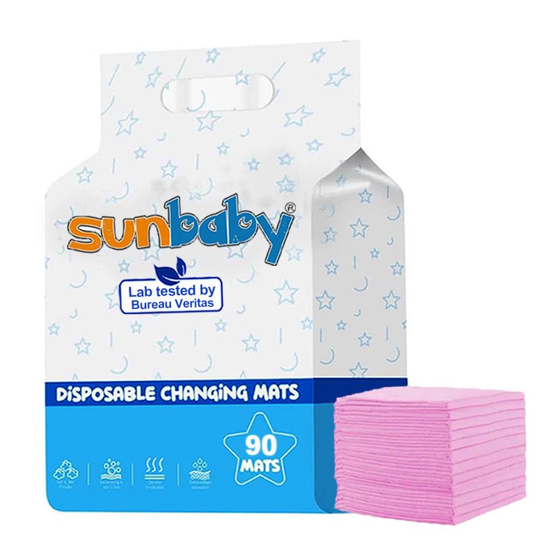 SunBaby - Disposable Changing Mats Large Pack of 90 - Pink