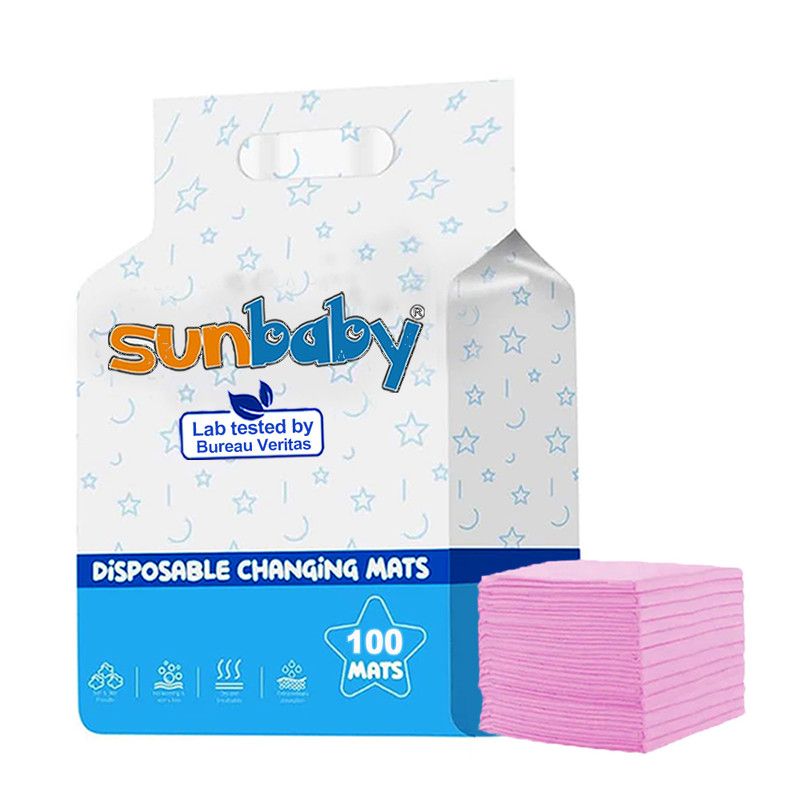 SunBaby - Disposable Changing Mats Pak of 100 - Pink