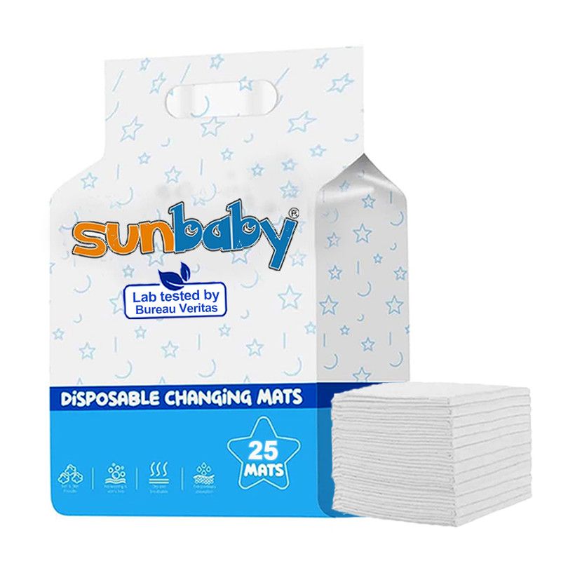 SunBaby - Disposable Changing Mats Large Pack of 25 - White