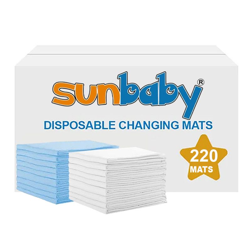 SunBaby - Disposable Changing Mats - Blue/White - 45x60 cm - 220 Pcs