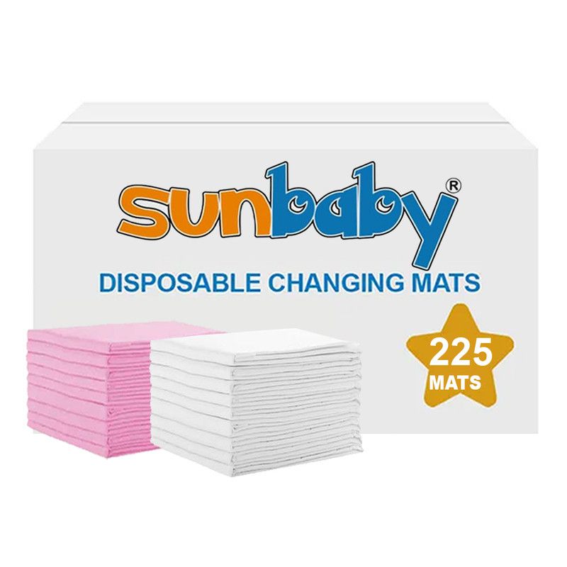 SunBaby - Disposable Changing Mats - White/Pink - 45x60 cm - 225 Pcs