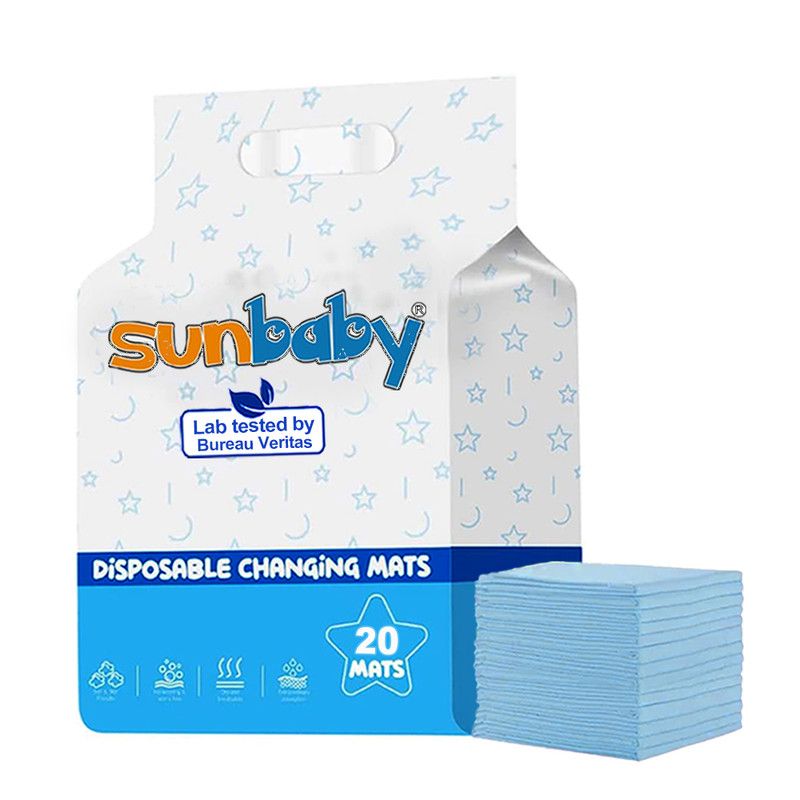 SunBaby - Disposable Changing Mats Large Pack of 20 - Blue