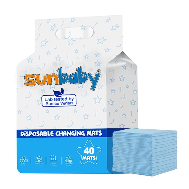 SunBaby - Disposable Changing Mats Large Pack of 40 - Blue