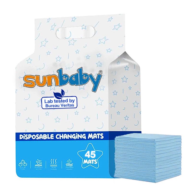 SunBaby - Disposable Changing Mats Large Pack of 45 - Blue