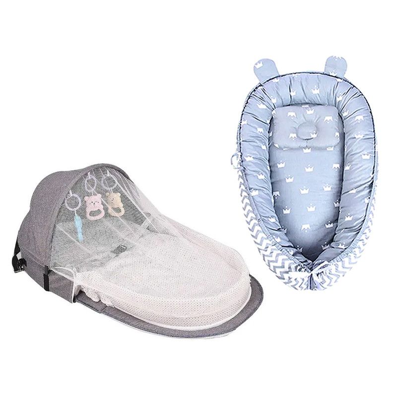 Star Babies - Baby Sleeping Pod & Bed With Baby Mosquito 2-Pc Set - Grey