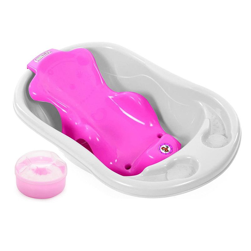 Star Babies - Sunbaby Splash Bathtub And Baby Sling With Powder Puff - White/Pink