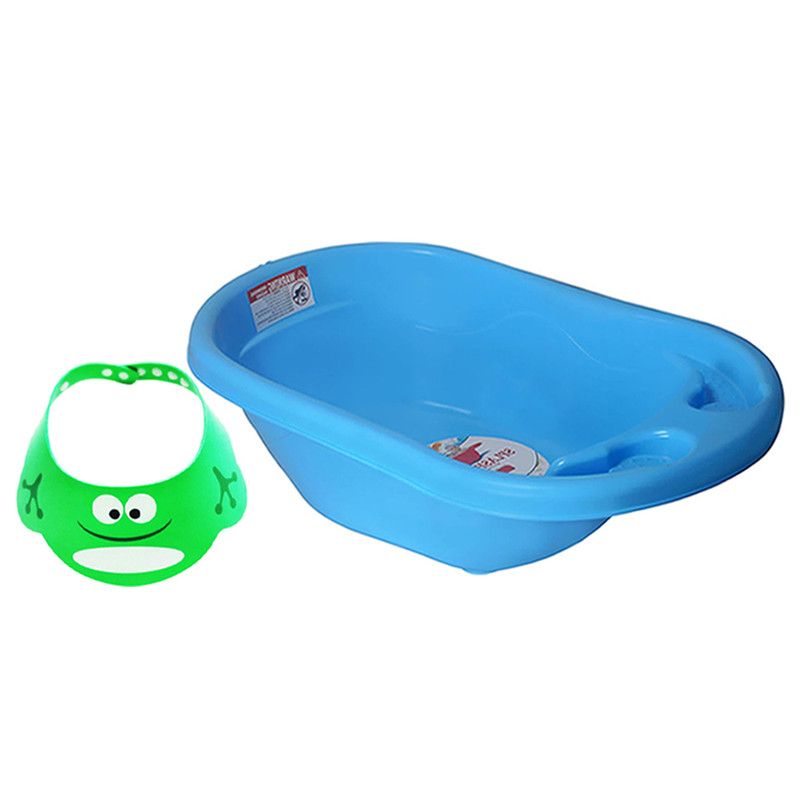 Star Babies - Sunbaby Splash Bath Tub With Kids Shower Cap - Blue/Green