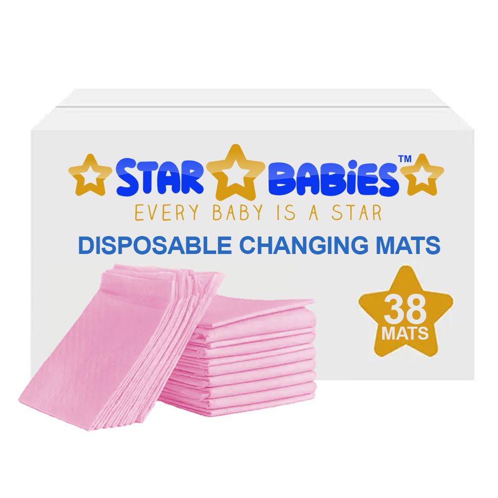 Star Babies - Disposable Changing Pads 38Pcs - Pink