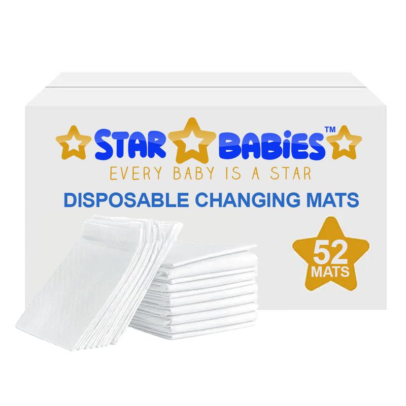 Star Babies - Disposable Changing Mats - White - 52 Pcs