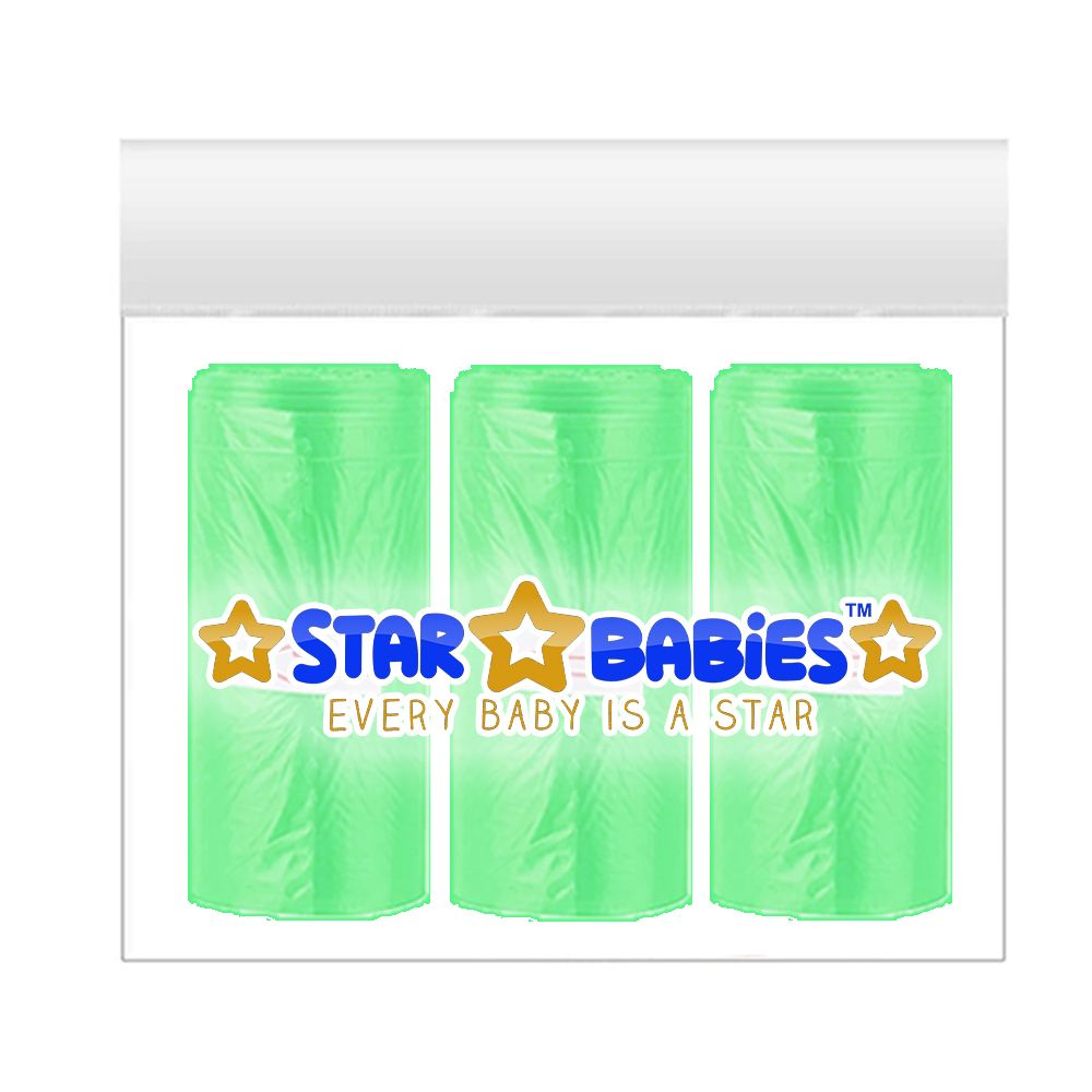 Star Babies - Scented Bags - Light Green - Pack of 3 - 45 Pcs