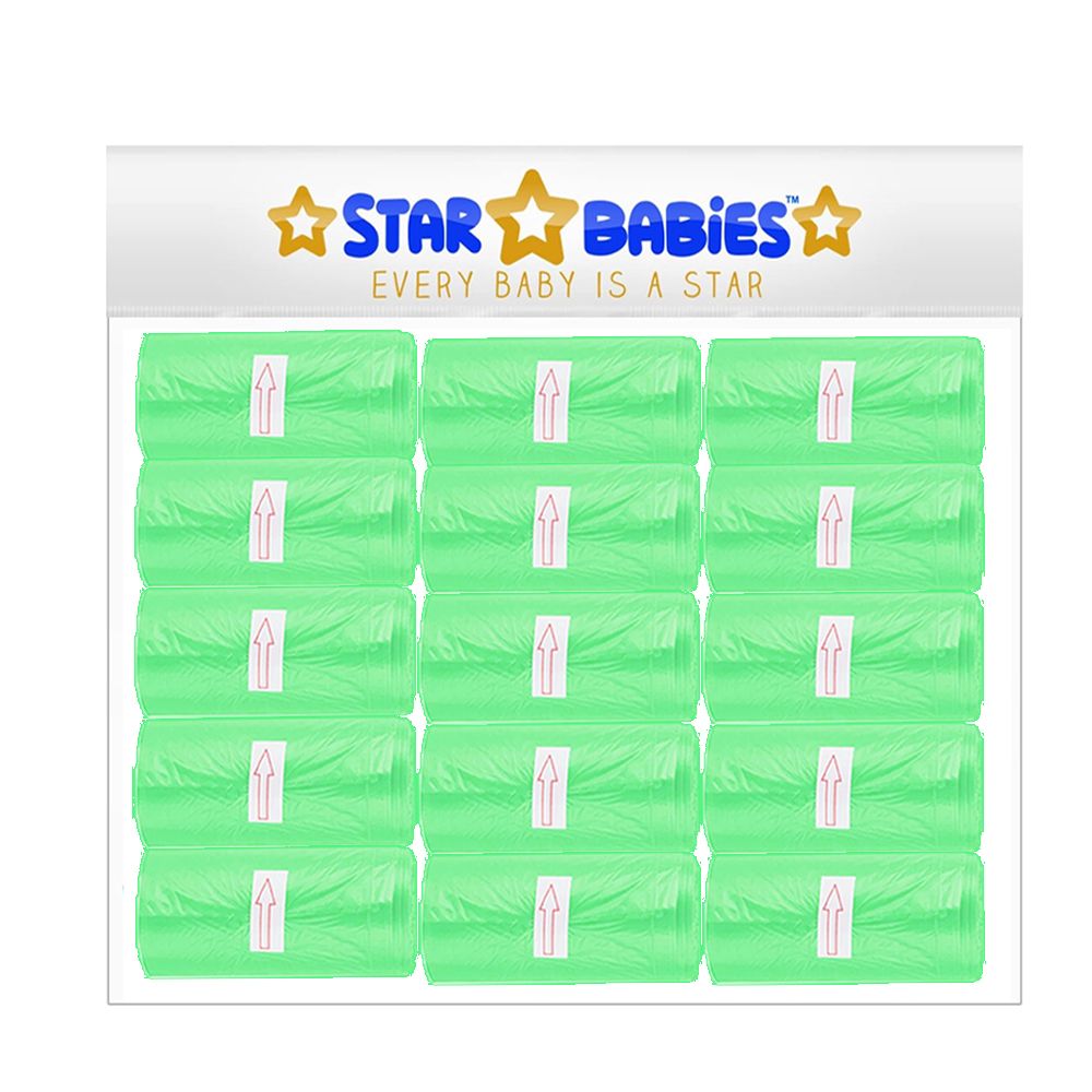 Star Babies - Scented Bags - Light Green - Pack of 15 - 225 Pcs