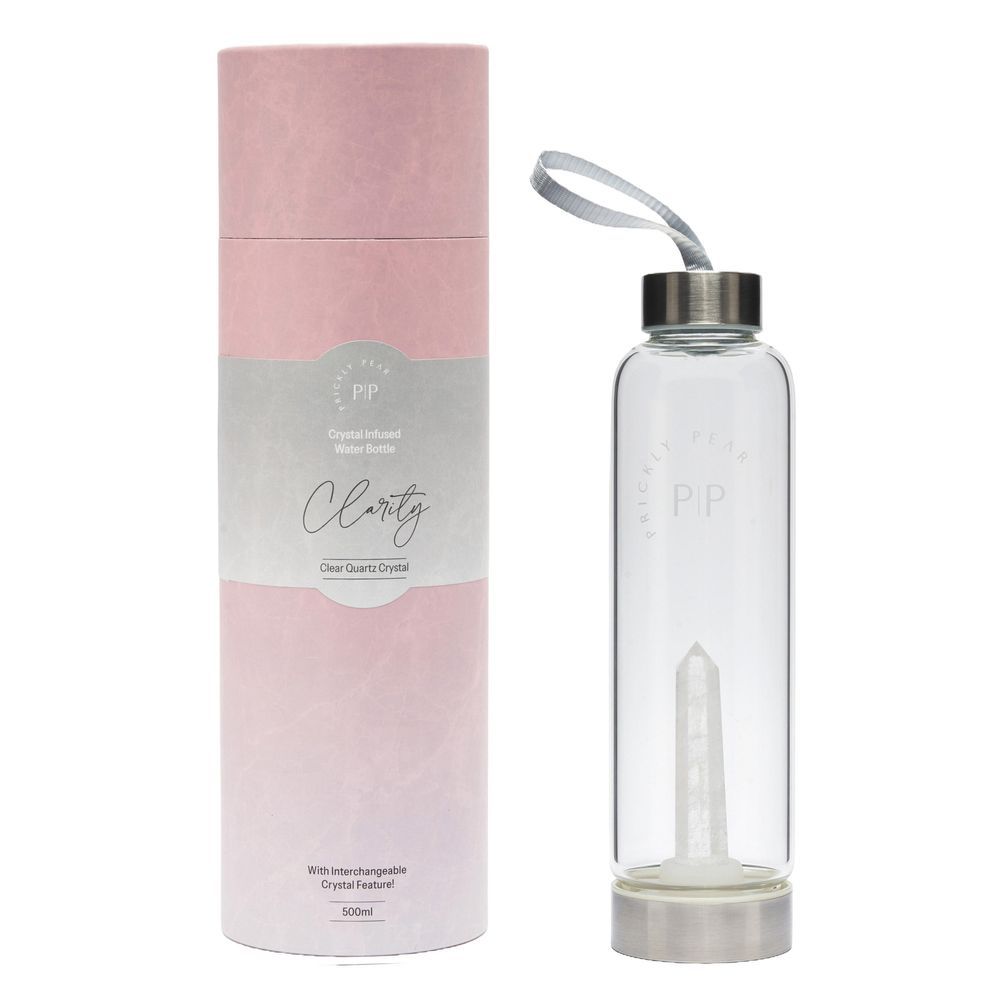 Prickly Pear - Clear Quartz Interchangeable Crystal Water Bottle