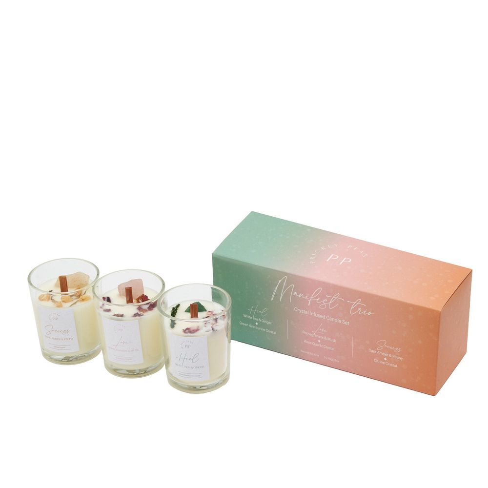 Prickly Pear - Manifest Crystal Candle - 3 Pcs