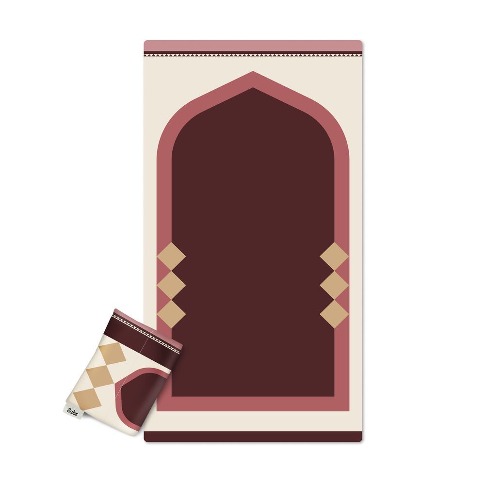 Sabr - Lahore Pocket Prayer Mat - Burgundy