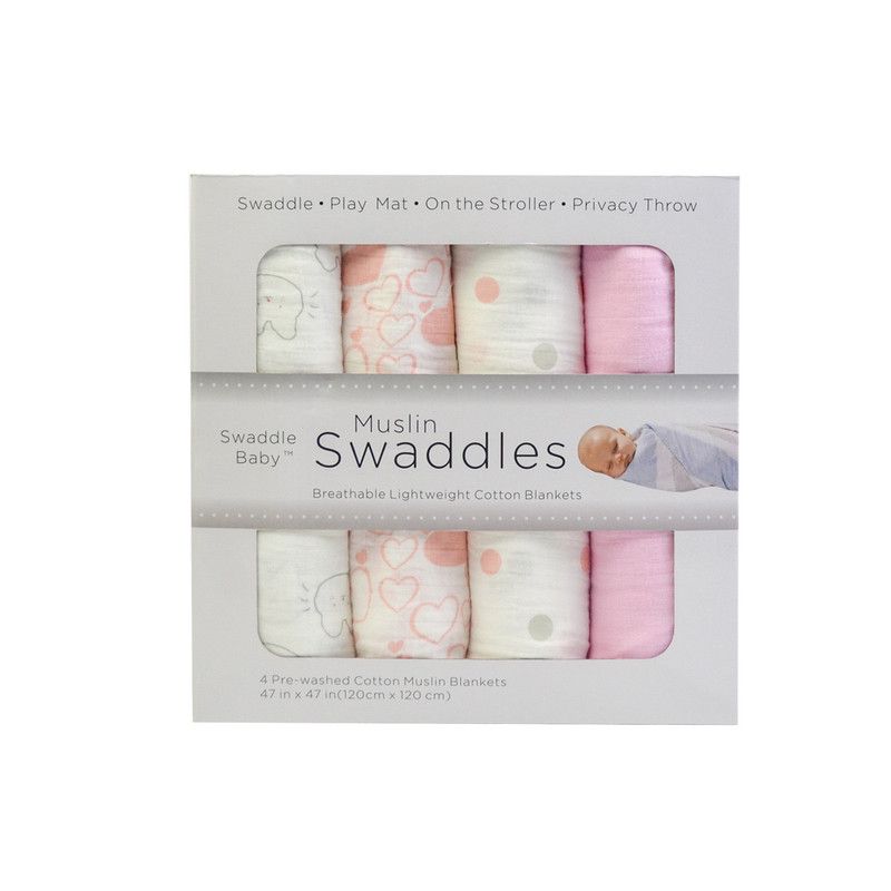 Factory Price - Muslin Swaddle Gift Set - 120x120 cm - 4 Pcs