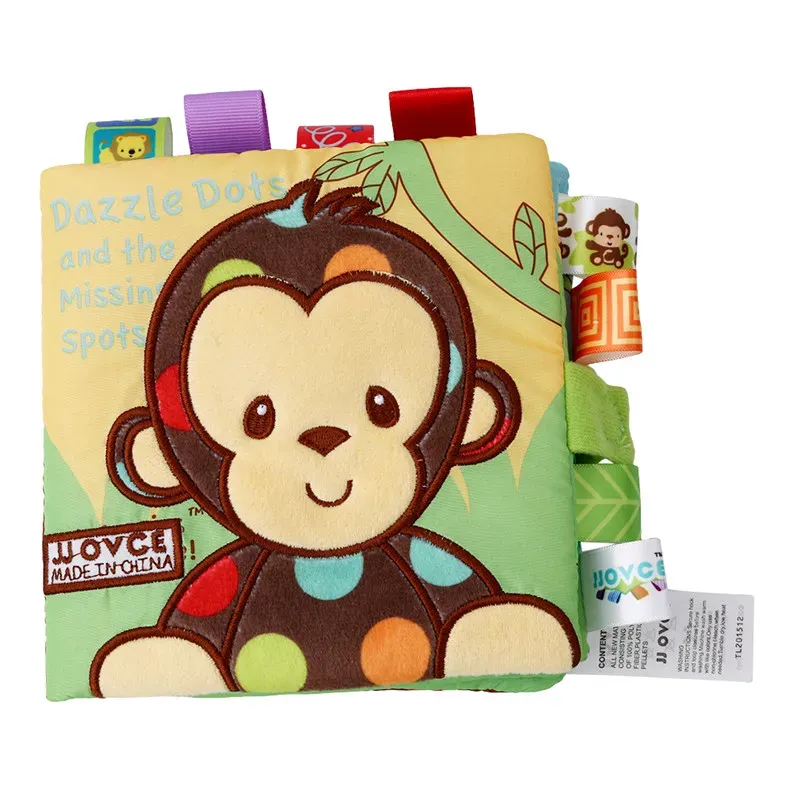 Andres Dazzle Dots And The Missing Spots Cloth Book - Monkey