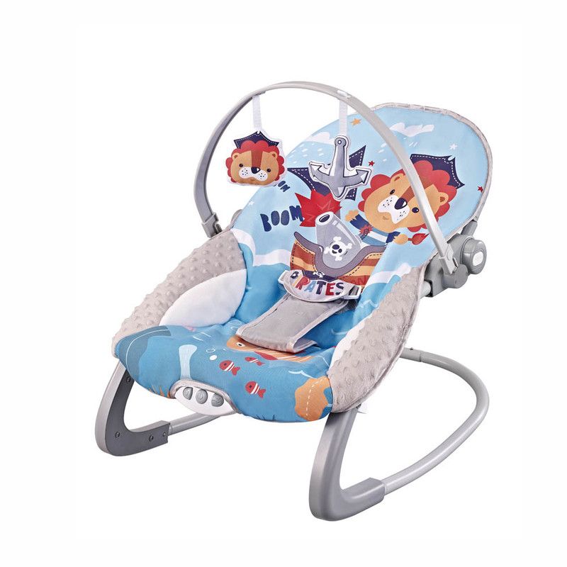 Factory Price - Printed Baby Bouncer With Music & Toys - Pirate Lion