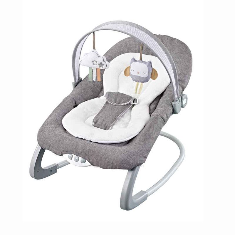 Factory Price - Royal Baby Bouncer With Toys & Music - Grey