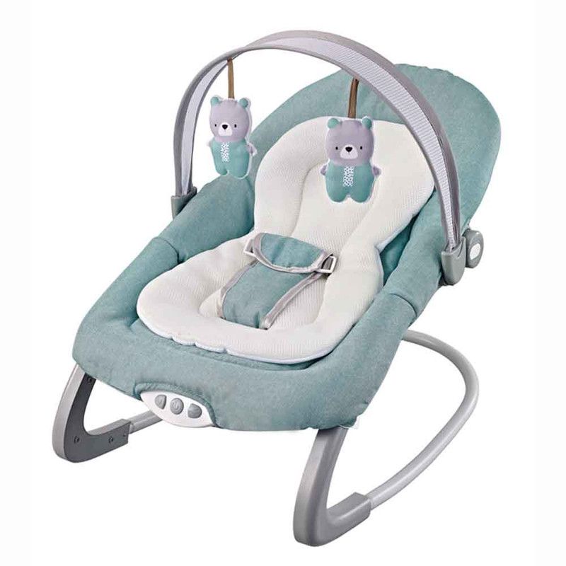 Factory Price - Royal Baby Bouncer With Toys & Music - Light Green